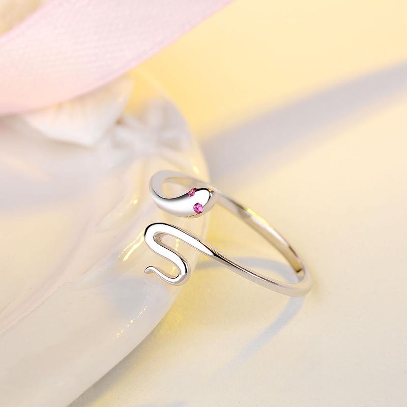 S925 Sterling Silver Ring Snake Shape Open Couple Ring-499(45%)