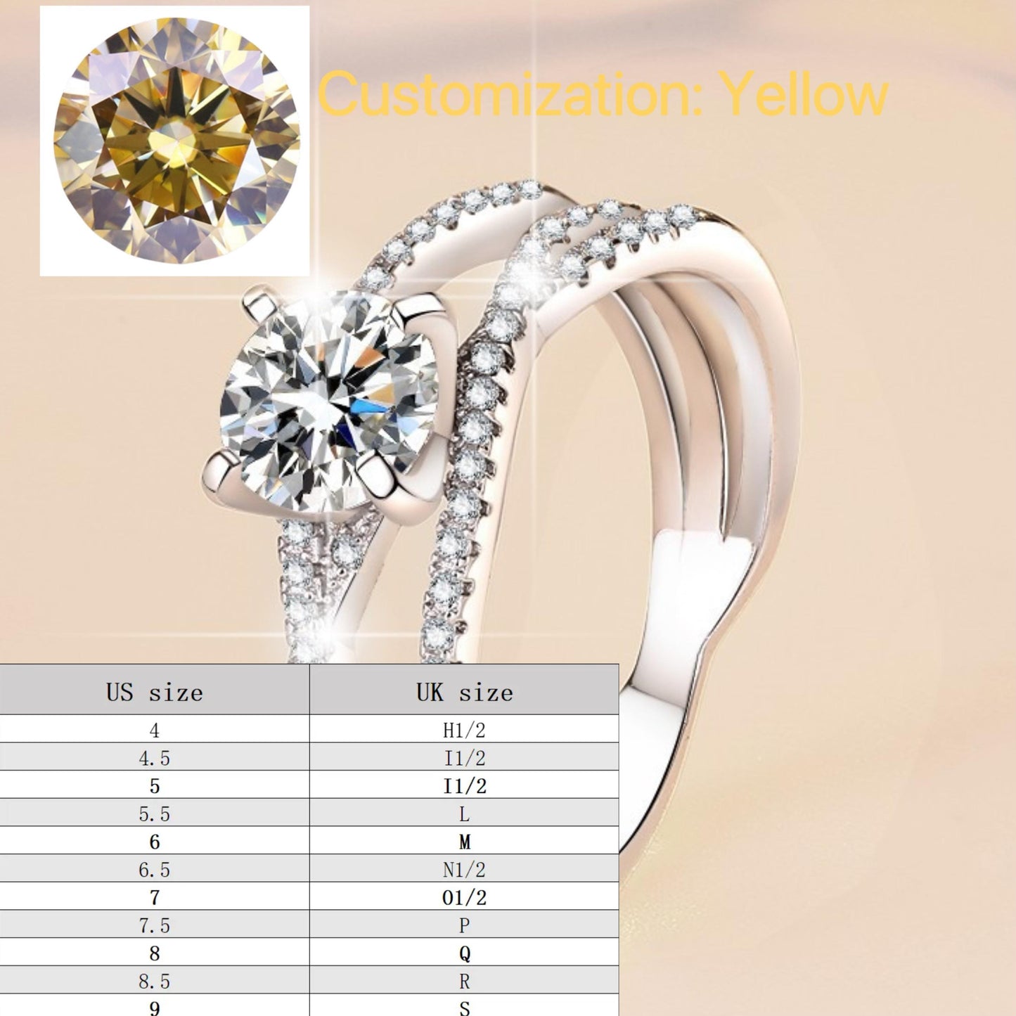 S925 Sterling Silver Eternal Love Ring Synthetic Moissanite Ring fashion jewelry accessory woman girl promise ring-190(35%)