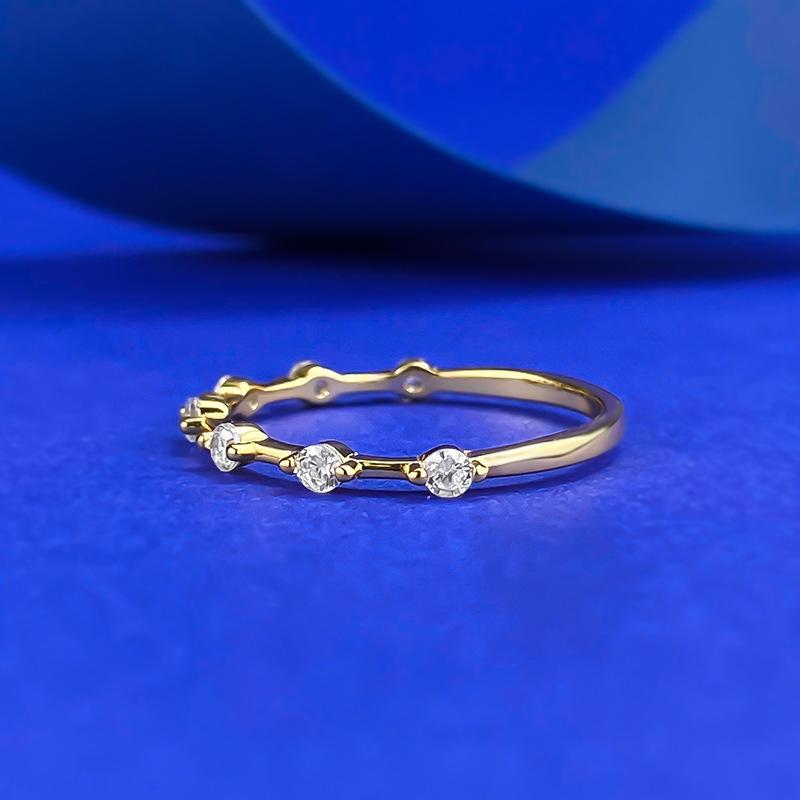 S925 Silver Golden-Plated Band 6A Cubic Zirconia Ring jewellery-116(45%)