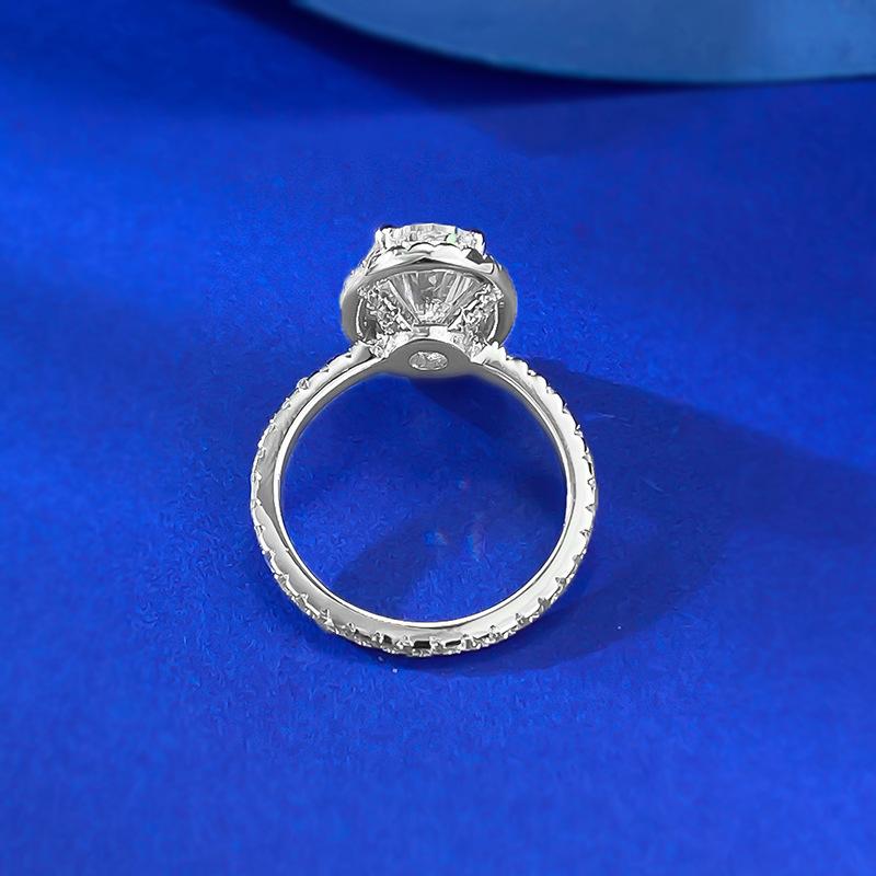 S925 sterling silver oval cut full pigeon egg Ring 8*12mm 8A cubic zirconia ring-184(35%)