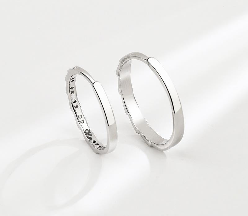 S925 Sterling Silver Simple Couple Ring-531 weddingring(45%)