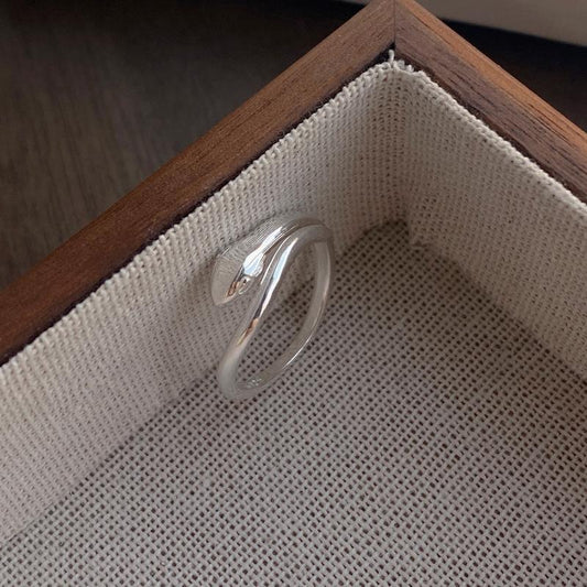 S925 Sterling Silver Snake Simple Shape Ring for Women - 503(45%)