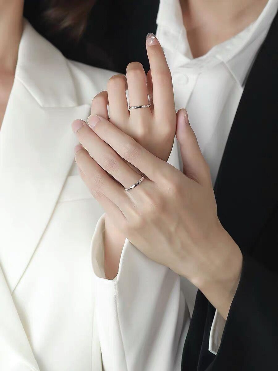 S925 Sterling Silver Mobius Ring Couple Plain Pair Ring -539 weddingring(45%)