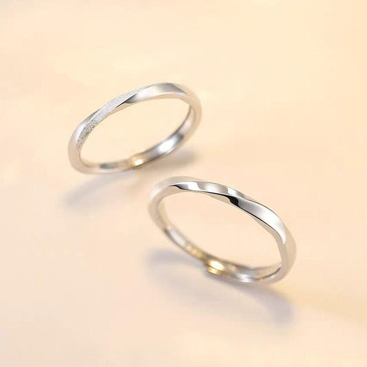 S925 Sterling Silver Mobius Ring Couple Plain Pair Ring -539 weddingring(45%)