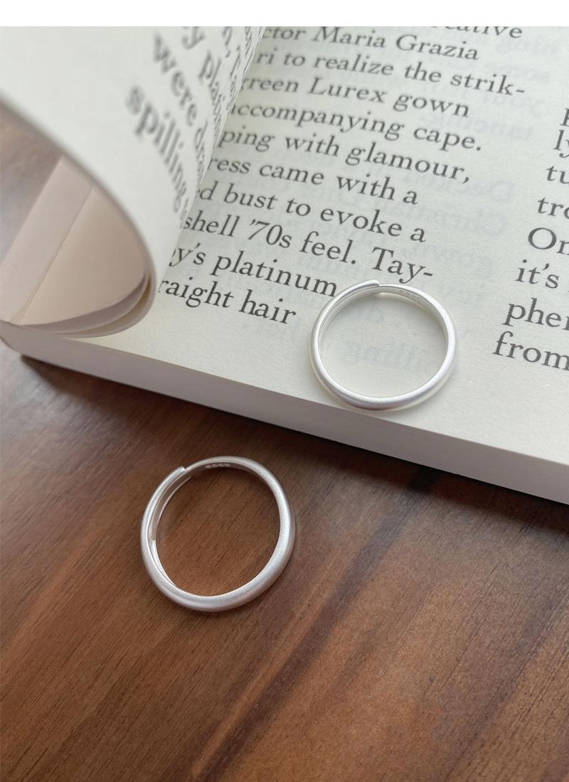 S925 Sterling Silver Vintage Matte Frosted Plain Band Couple Rings Wedding ring- 477(45%)