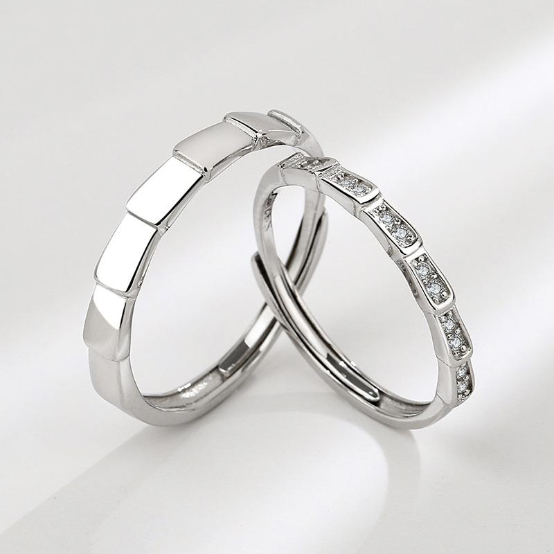 S925 Sterling Silver Simple Couple Ring-531 weddingring(45%)