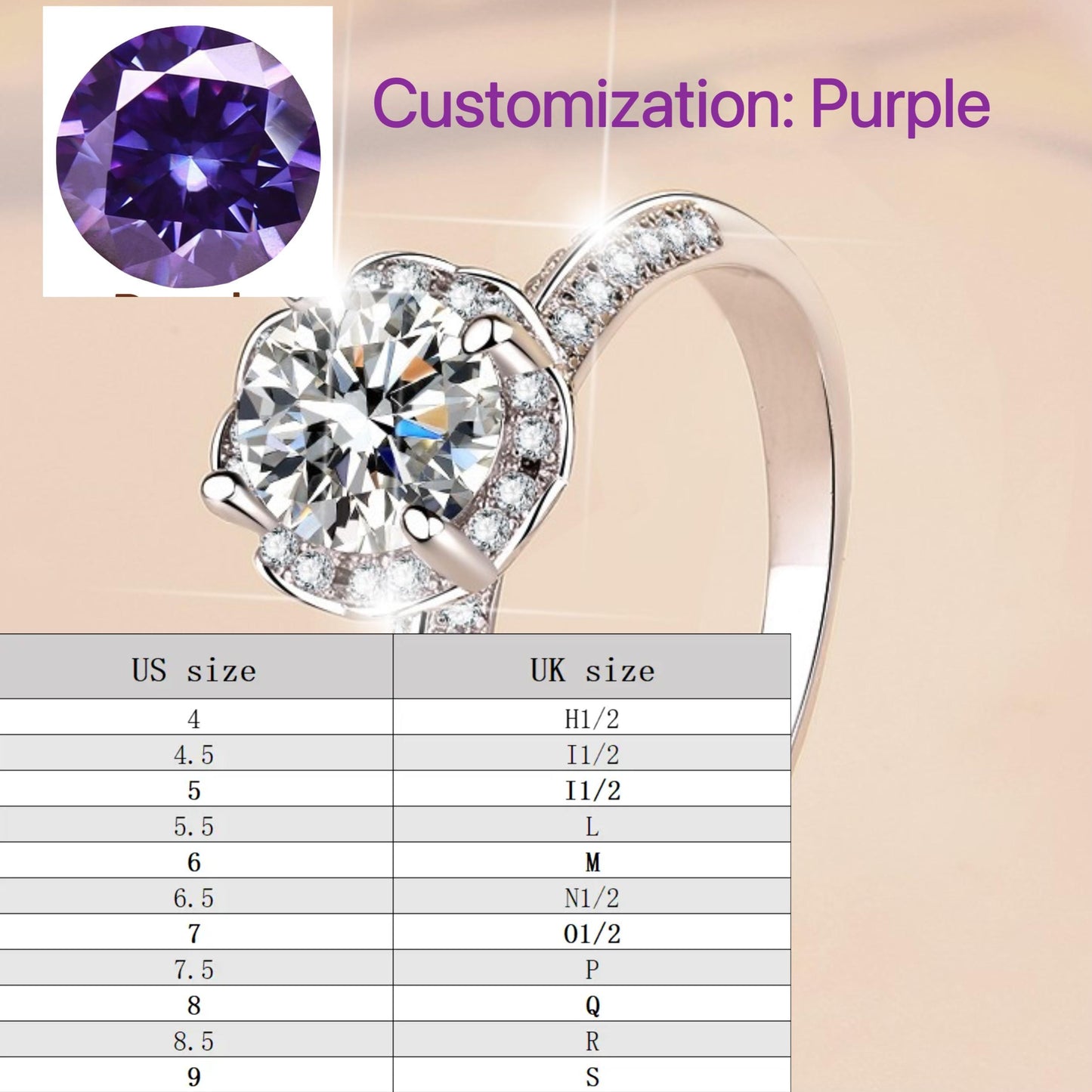 S925 Sterling Silver Hold flowers Ring Synthetic Moissanite Ring fashion jewelry accessory woman girl promise ring-471(35%)