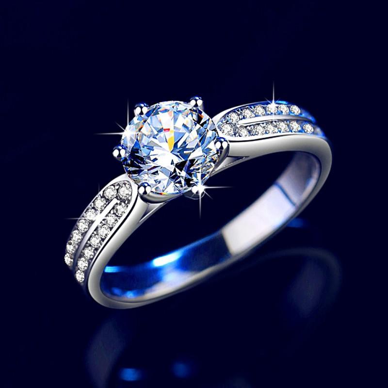 S925 Sterling Silver Star Queen Ring Synthetic Moissanite Ring fashion jewelry accessory woman girl promise ring-179(35%)