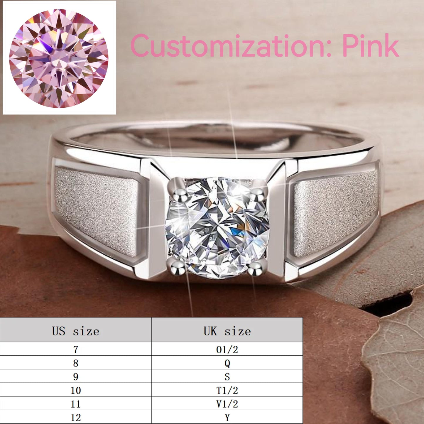 S925 Sterling Silver Frosted Man's Ring Crown Synthetic Moissanite fashion jewelry accessory woman girl promise ring-212(35%)