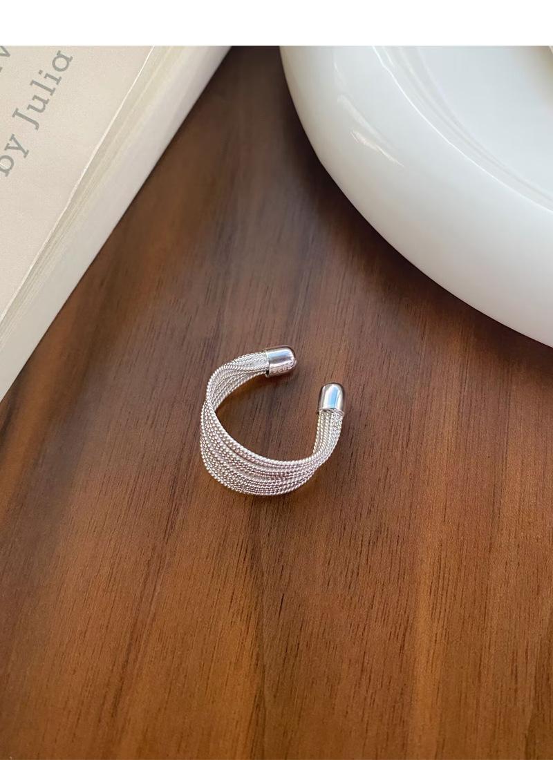 S925 Sterling Silver Minimalist Multi-layer Line Geometry Open Ring for Women -508(45%)