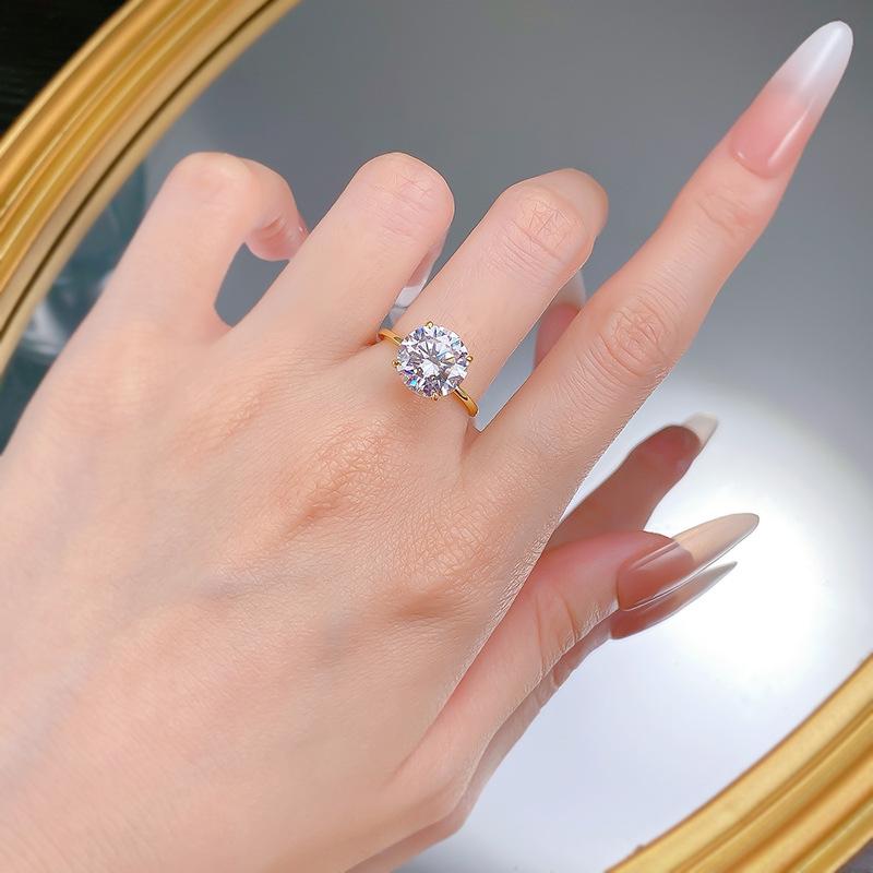 S925 Sterling Silver Eight arrows and eight hearts Cut Round Ring 10mm 6A Cubic Zirconia Ring Springtok-282(35%)