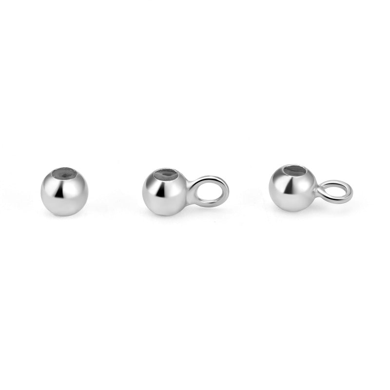 S925 Sterling Silver Silicone Positioning Bead For Jewelry DIY（2 pcs)