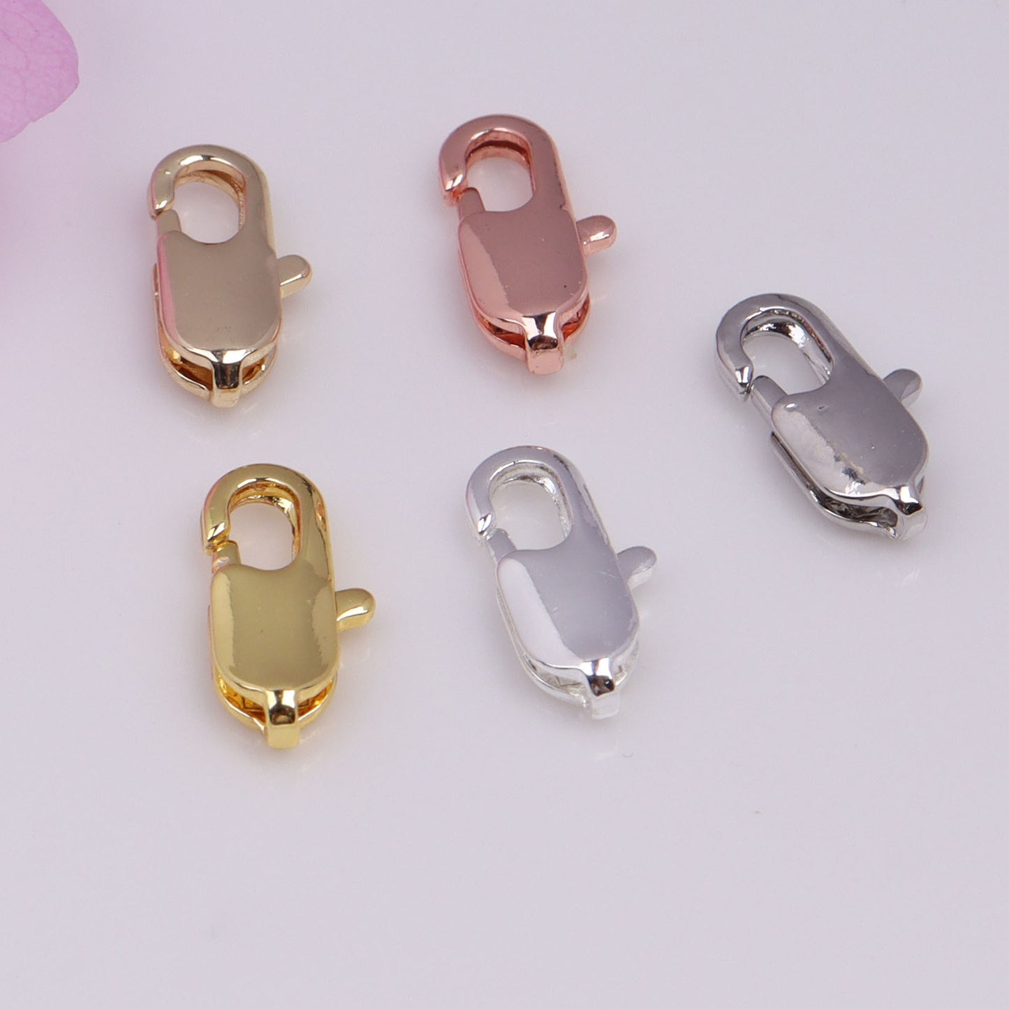 Spring End Clasp For Jewelry DIY，20 pcs, Heart clasp, Lobster clasp, Fishtail clasp, Covered By 14/18K Real Gold Or Silver