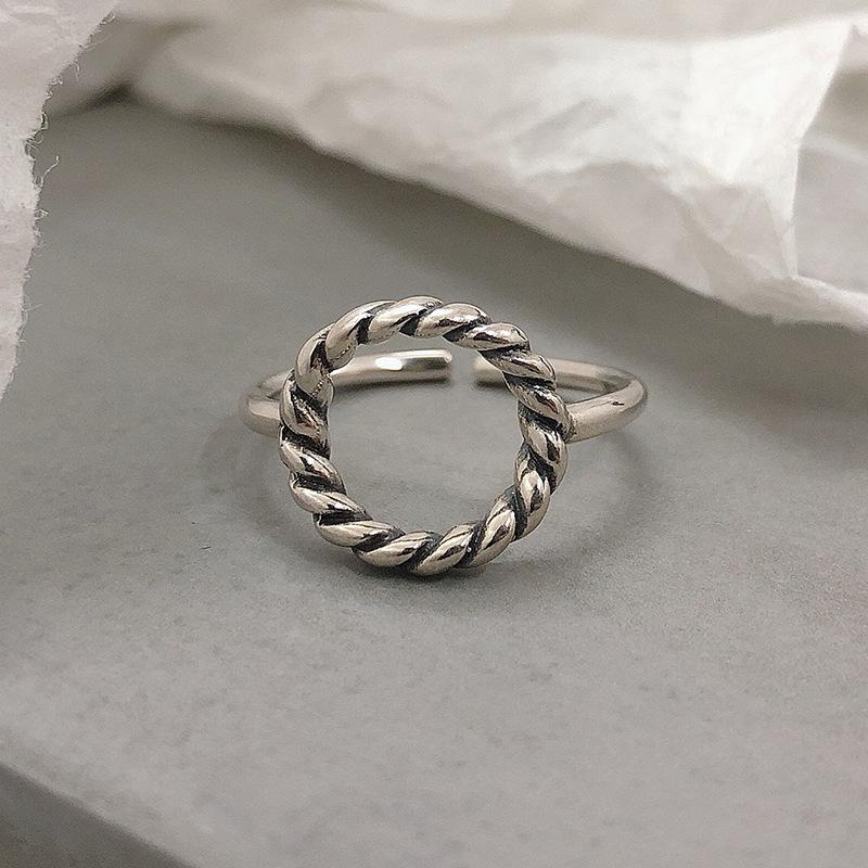 S925 Sterling Silver Round Twist Open for Women Ring-530(45%)