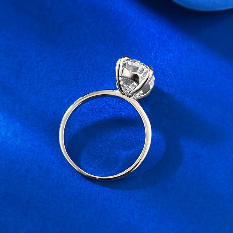 S925 sterling silver oval cut pigeon egg Ring 8*12mm 8A cubic zirconia ring-231(35%)