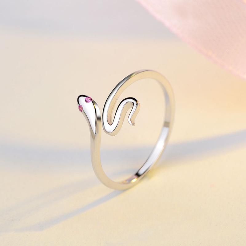 S925 Sterling Silver Ring Snake Shape Open Couple Ring-499(45%)