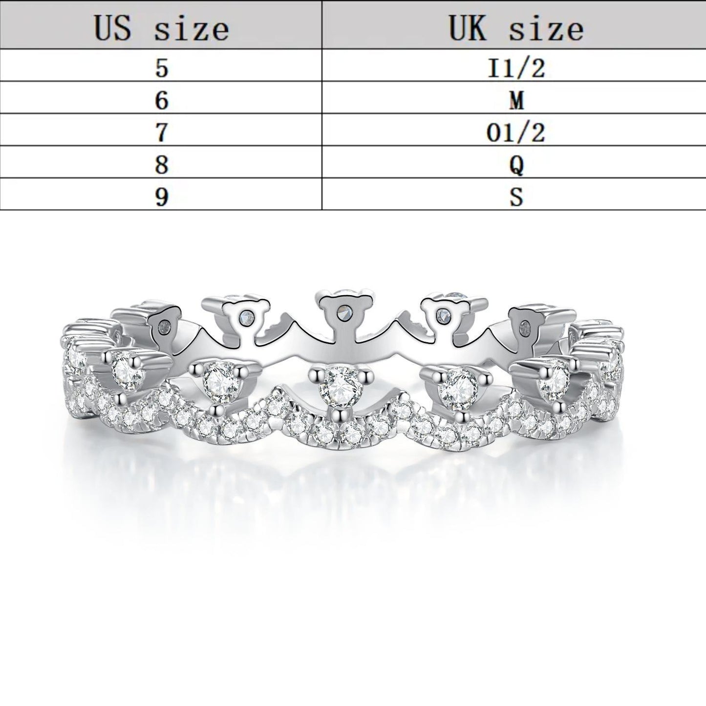 S925 Sterling Silver Lace Ring 6A Cubic Zirconia Ring fashion jewelry accessory woman girl promise ring-411(35%)