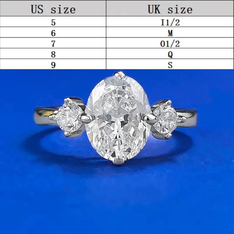 S925 sterling silver Golden-plated Oval Cut Ring 7*9mm 6A cubic zirconia ring fashion jewelry accessory woman Girl promise ring-357(35%)