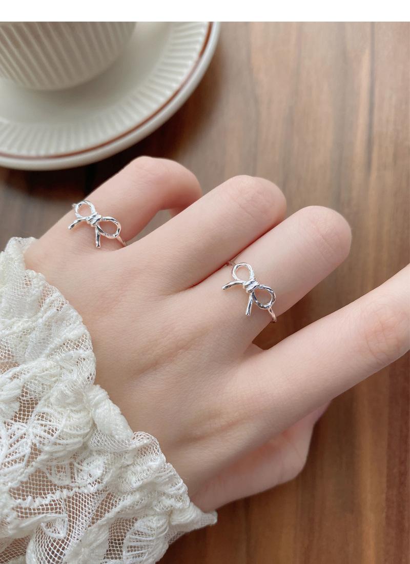 S925 Sterling Silver Bowknot Open Tail Ring Joint Ring for Women -514(45%)