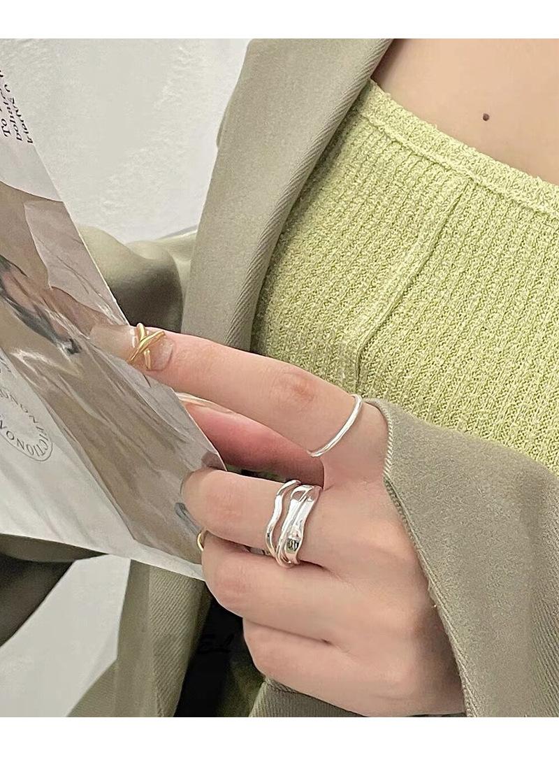 S925 Sterling Silver Simple Minimalist Open Ring for Women - 527(45%)