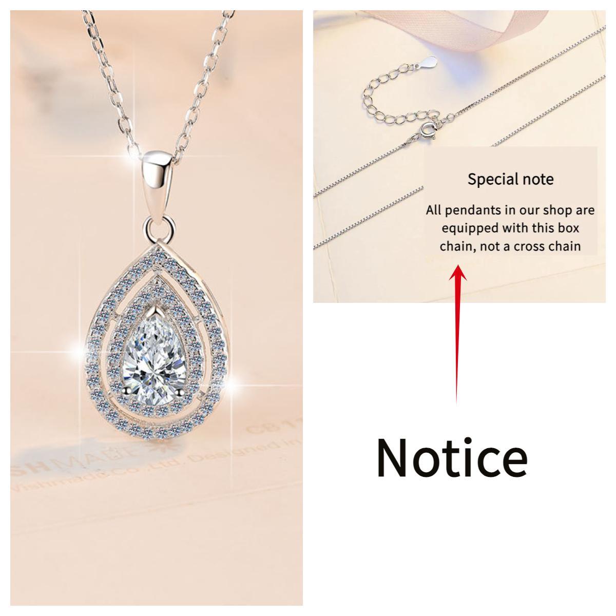 925 sterling silver pear-shaped Water Drop pendant/1 karat/synthetic moissanite pendant birthday gift silver jewelry minimalist necklace pendant necklace-322(35%)