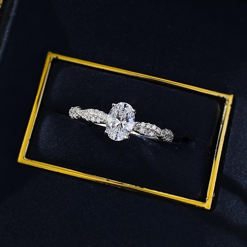 S925 sterling silver oval cut ring 5*7mm 6A cubic zirconia ring fashion jewelry accessory woman girl promise ring Springtok-223(35%)