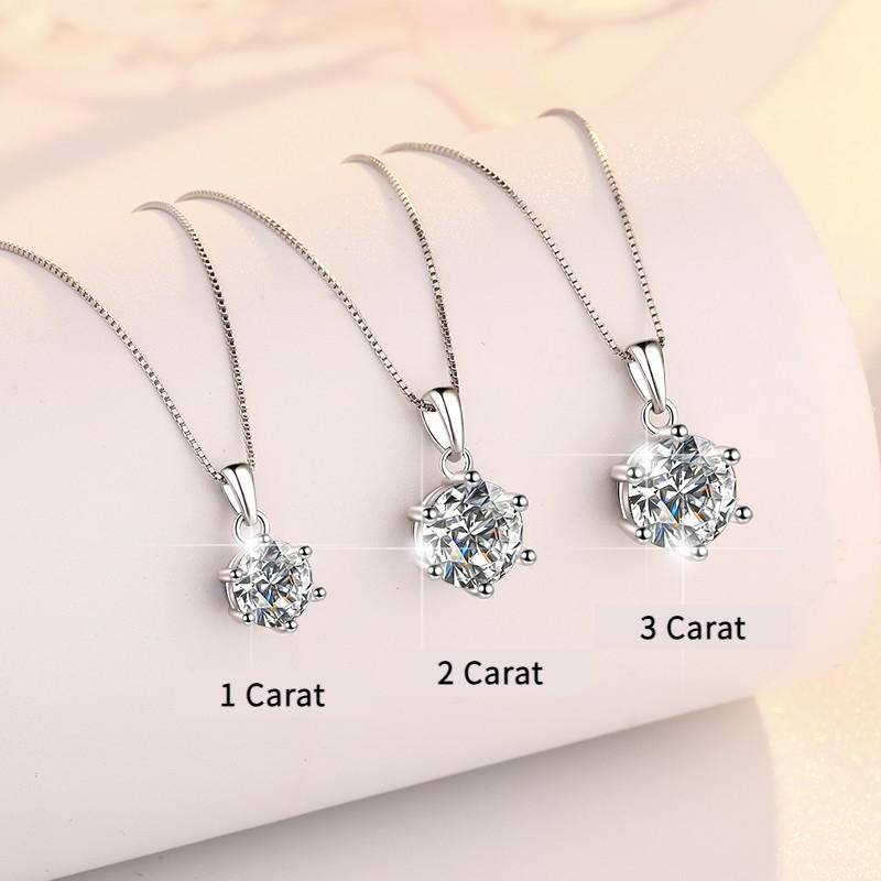 20. S925 Sterling Silver High Grade Synthetic Moissanite Pendant /1 carat /2 carat /3 carat/Six Claw/Certified Synthetic Moissanite/High Grade Of D Color E Cut VVS1 Clarity