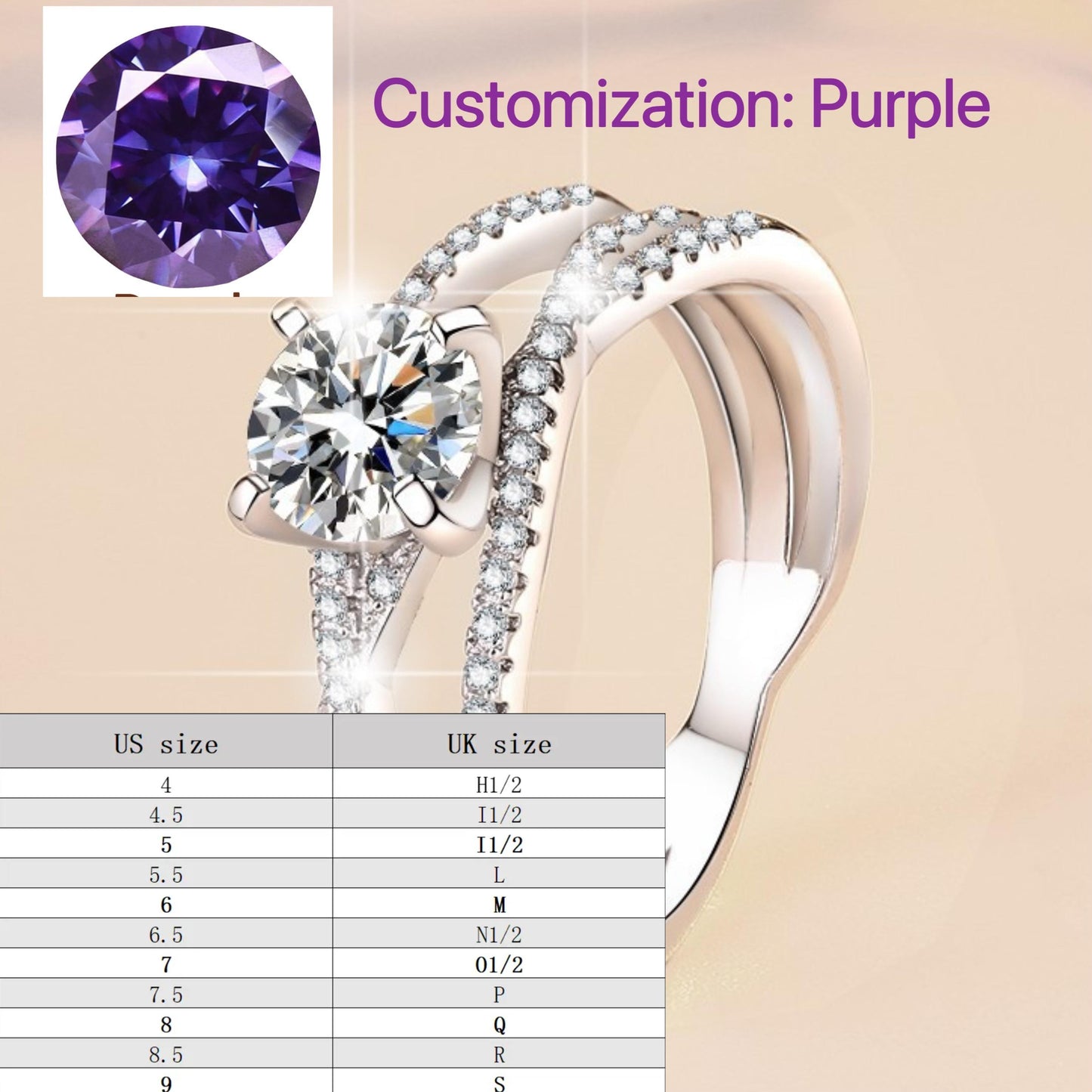 S925 Sterling Silver Eternal Love Ring Synthetic Moissanite Ring fashion jewelry accessory woman girl promise ring-190(35%)