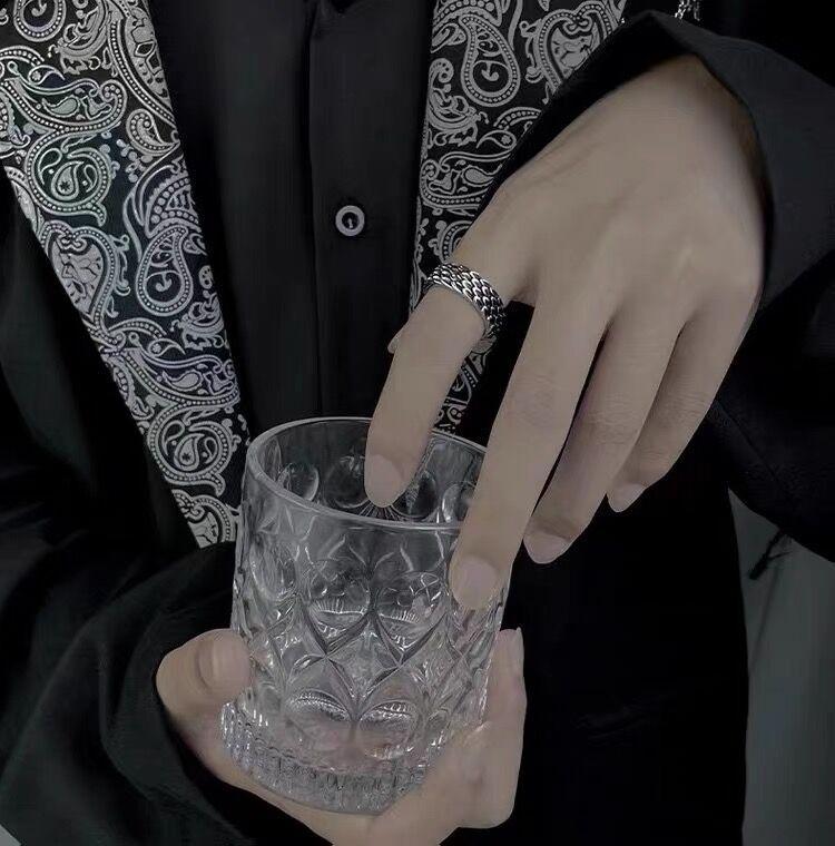 S925 Sterling Silver Dragon Scale Ring Men's retro - 548(45%)