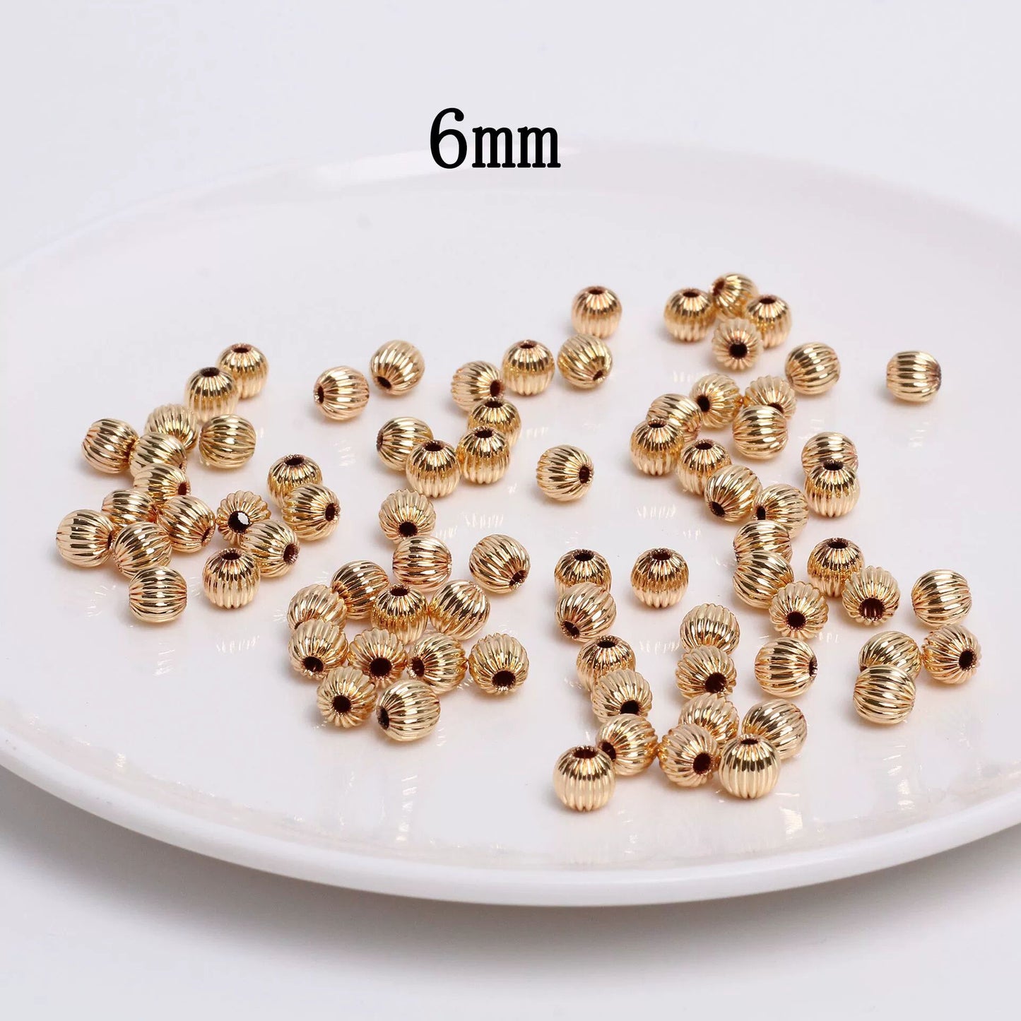 Pumpkin Shaped Copper Beads For Jewelry DIY，Covered by 14/18K Real Gold