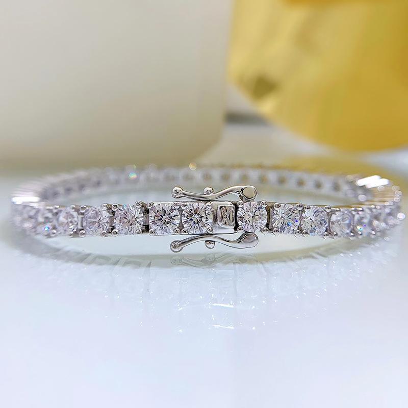 S925 Sterling Silver Full Oval Stones Tennis Bracelet 8A Cubic Zirconia Bracelet(15%)