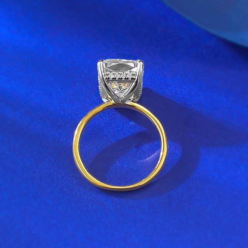 S925 Sterling Silver Ice Flower Cut Rectangular Ring 9*13mm 8A Cubic Zirconia Ring-106(35%)