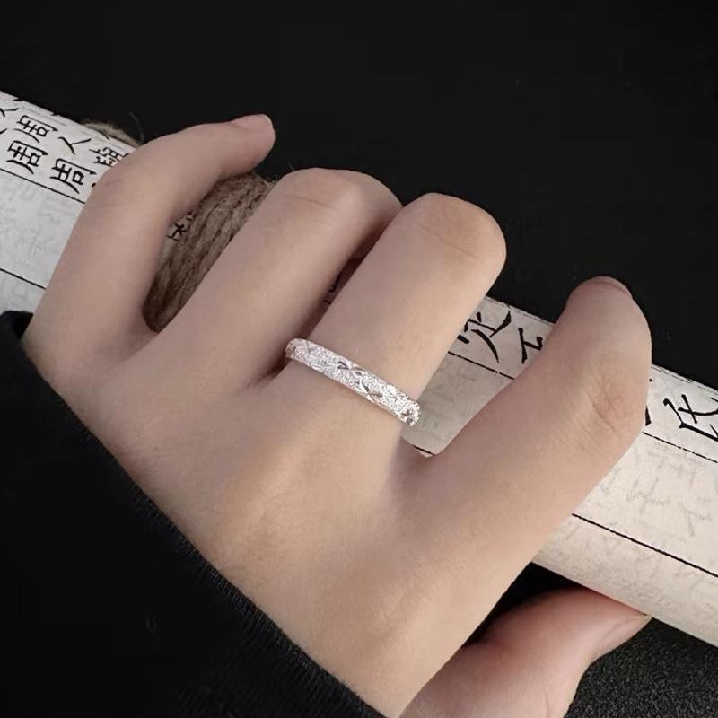 S925 Sterling Silver Gypsophila Couple Ring-634 weddingring(45%)