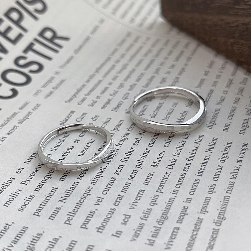 S925 Sterling Silver Mobius Plain Band Couple Rings Pair - 526 weddingring(45%)