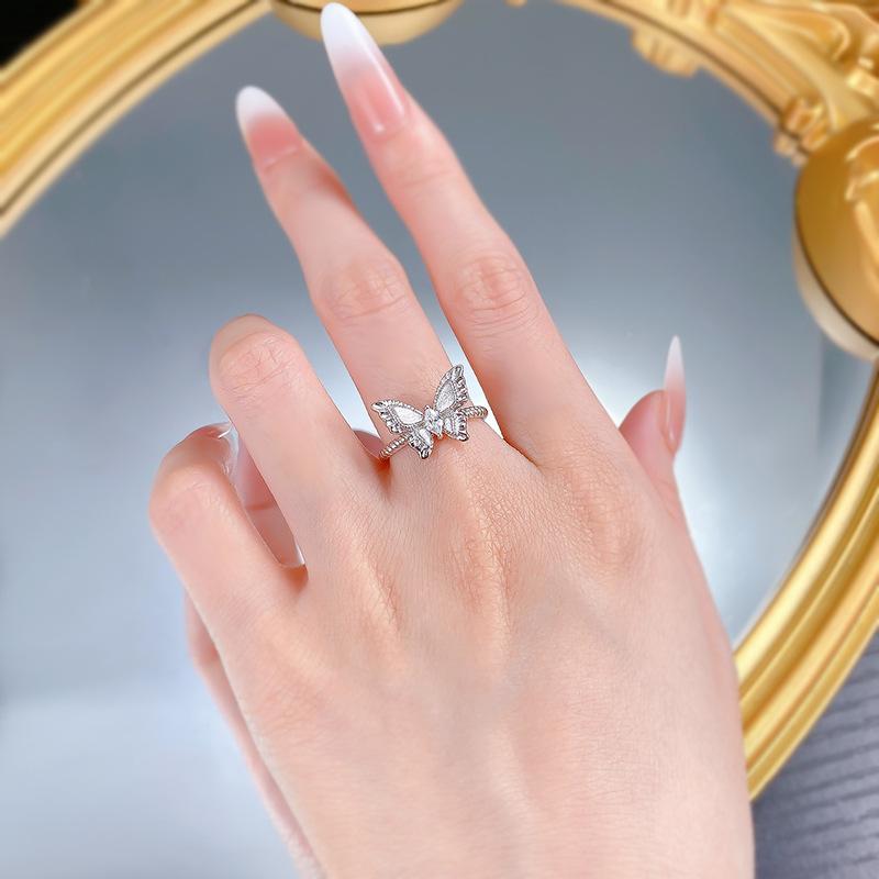 S925 Sterling Silver Brushed Dream Butterfly Ring fashion jewelry accessory woman girl promise ring Springtok-293(35%)
