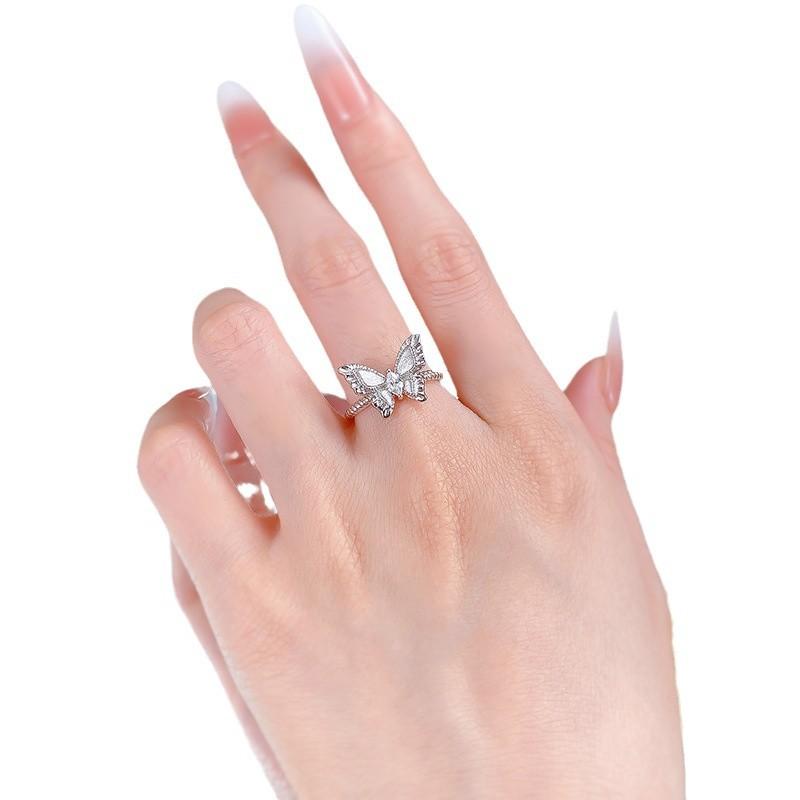 S925 Sterling Silver Brushed Dream Butterfly Ring fashion jewelry accessory woman girl promise ring Springtok-293(35%)