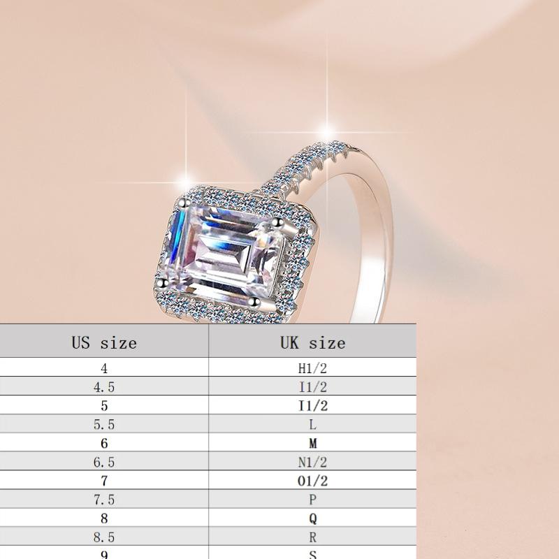 S925 Sterling Silver Grandmother Cut Ring Synthetic Moissanite Ring fashion jewelry accessory woman girl promise ring-191(35%)