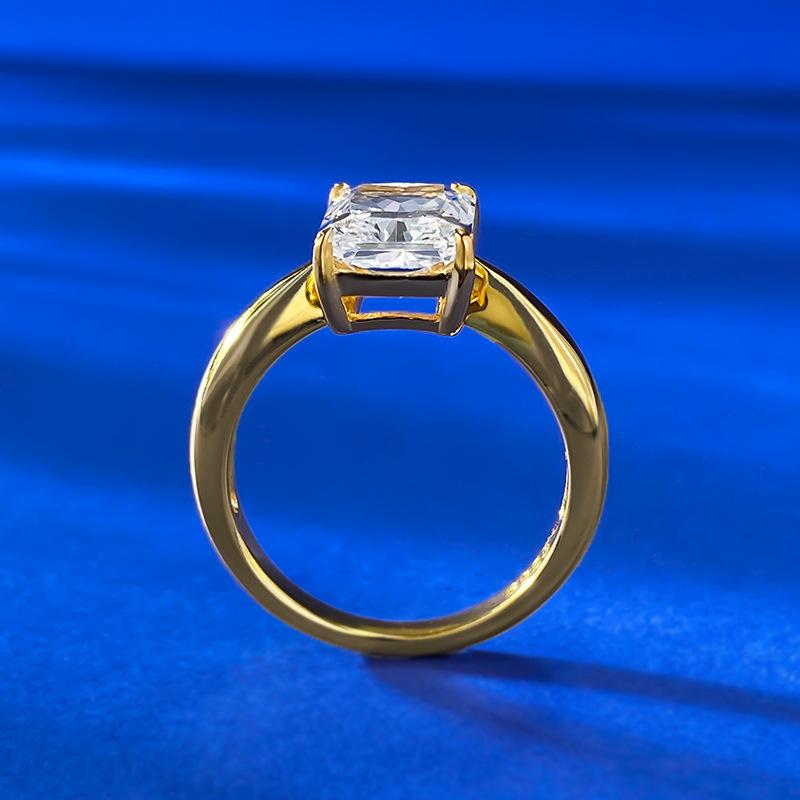 S925 Sterling Silver Ice Flower cut rectangular ring 7*10 8A cubic zirconia ring fashion jewelry accessory woman Girl promise ring springtok-353(35%)