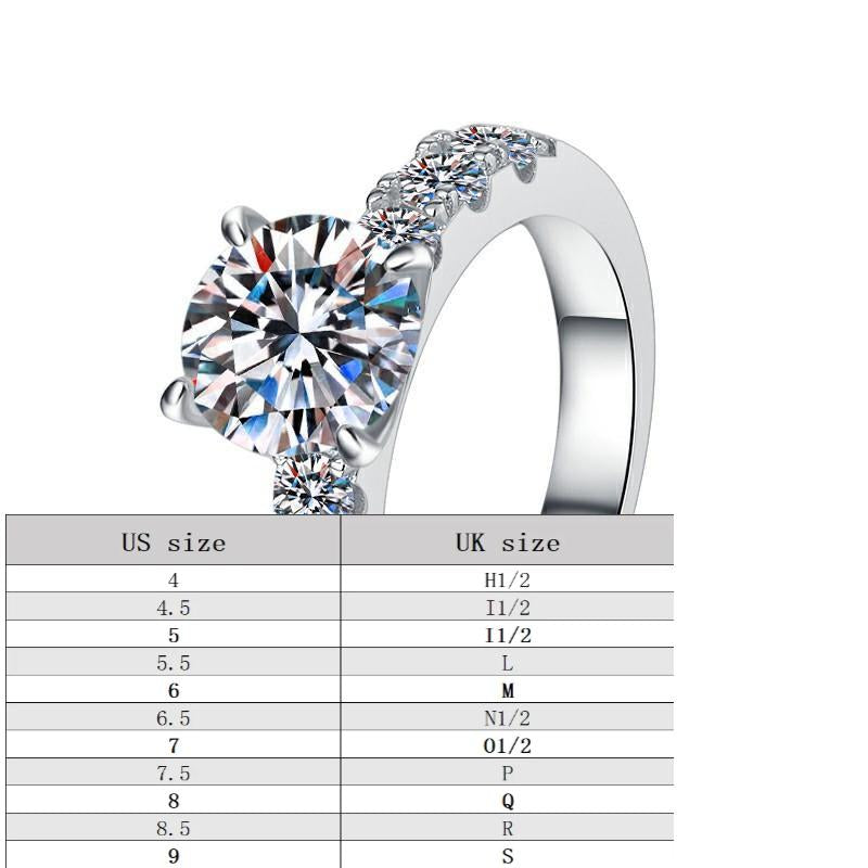 S925 Sterling Silver Eight Hearts And Eight Arrows Ring Synthetic Moissanite Ring 2Carat-259(35%)