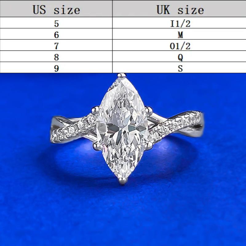 S925 Sterling Silver Marquise Cut Horse Eye Ring 6*12 6A Cubic Zirconia Ring fashion jewelry accessory woman girl promise ring-336(35%)