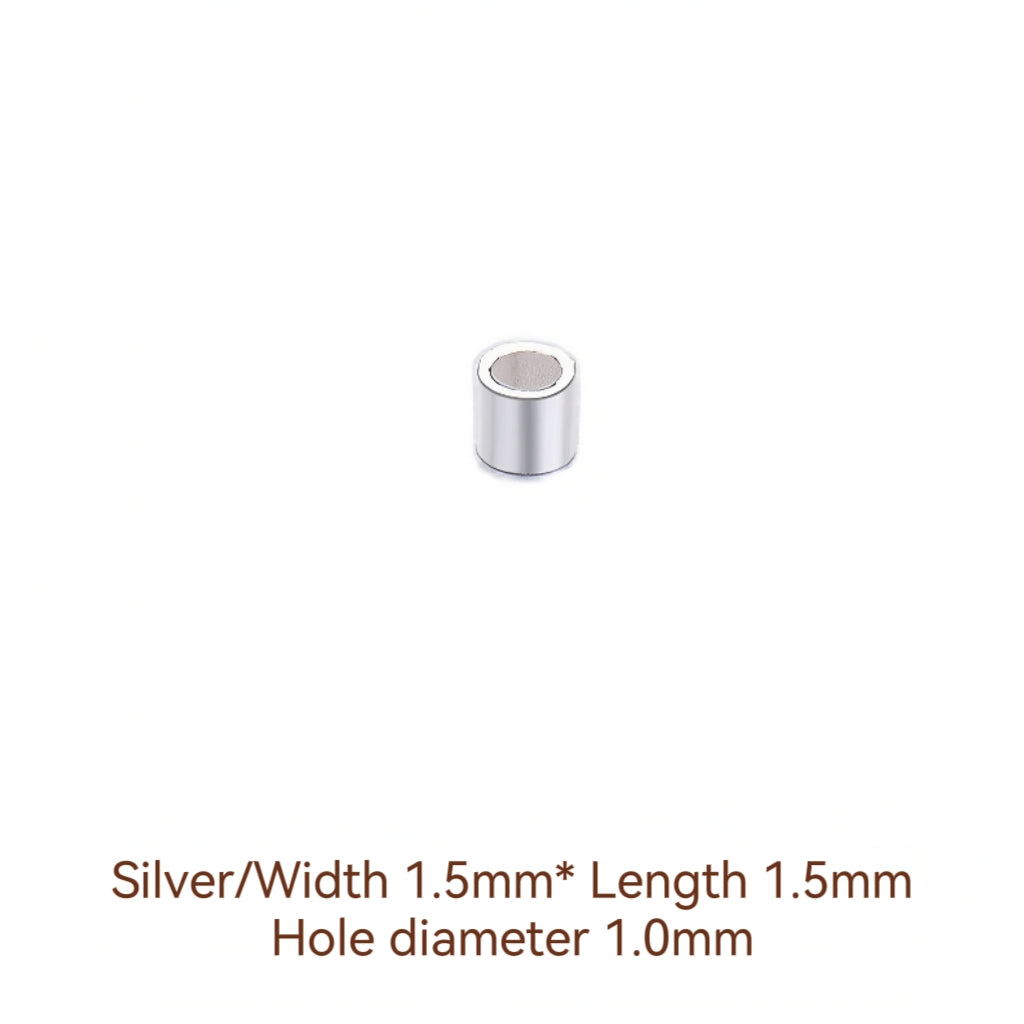 S925 Sterling Silver Positioning Bead For Jewelry DIY, Straight Tube Round Tube