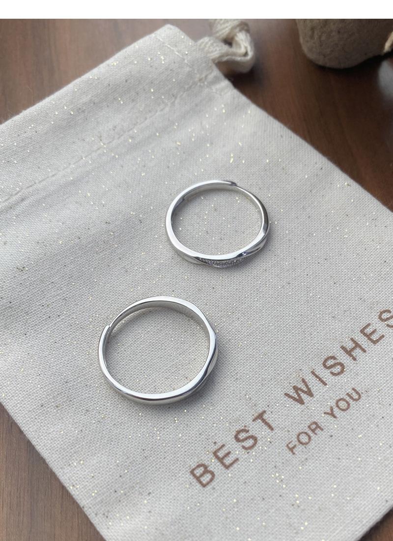 S925 Sterling Silver Simple Mobius Strip Couple Rings Plain Band -511 jewellery  with  meaning(45%)