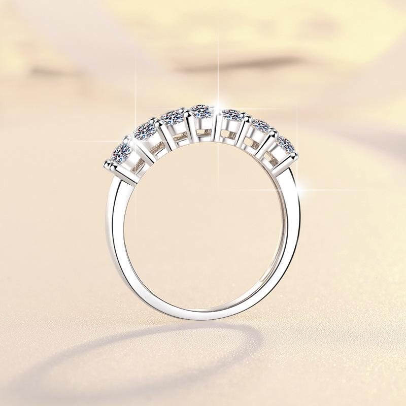 S925 Sterling Silver Eight Stars Band Ring Open Ring 6A Cubic Zirconia fashion jewelry accessory woman girl promise ring Springtok-275(35%)