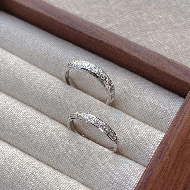 S925 Sterling Silver Couple Rings Plain Matte Open Ring -525 weddingring(45%)