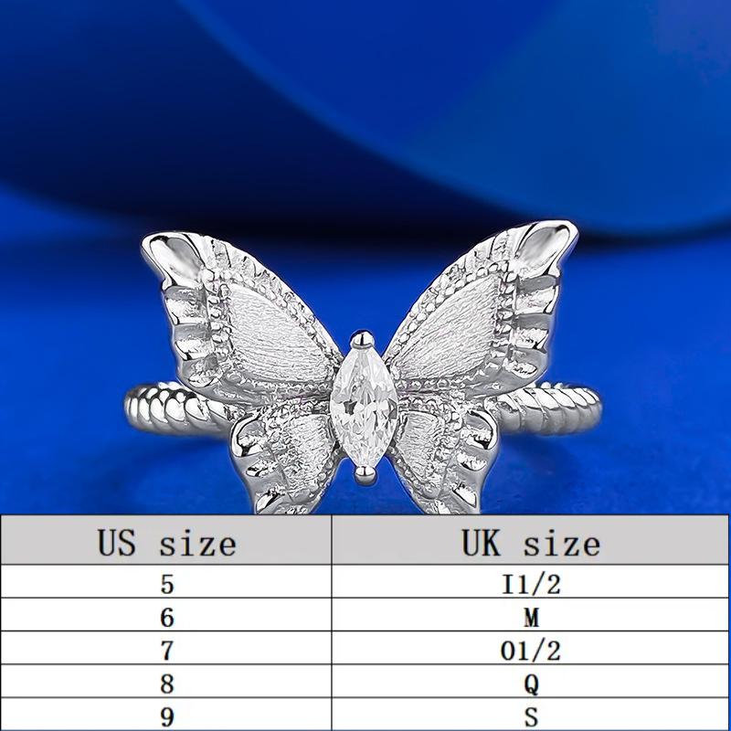 S925 Sterling Silver Brushed Dream Butterfly Ring fashion jewelry accessory woman girl promise ring Springtok-293(35%)