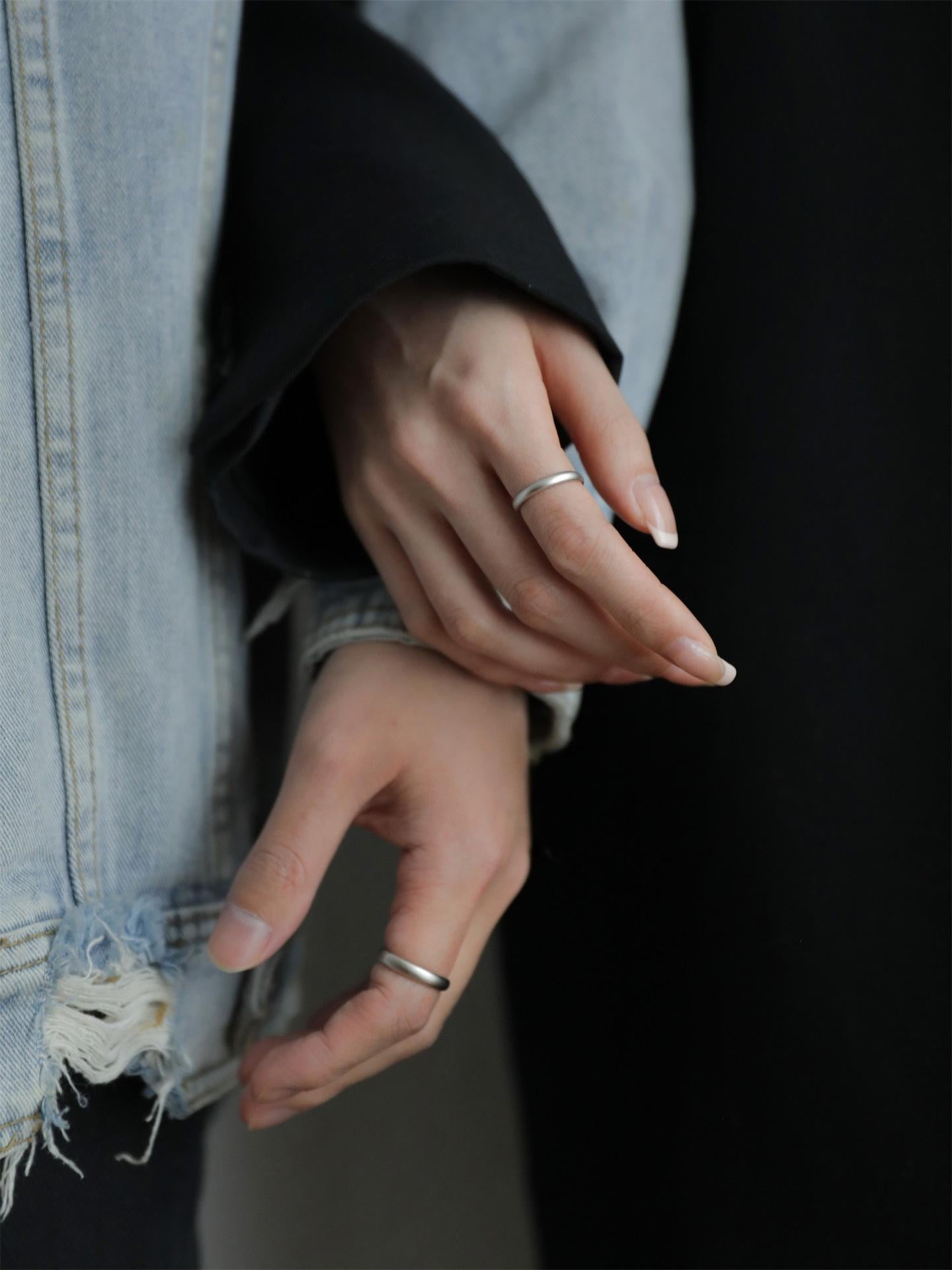 S925 Sterling Silver Matte Couple Rings Plain Band - 537 weddingring(45%)