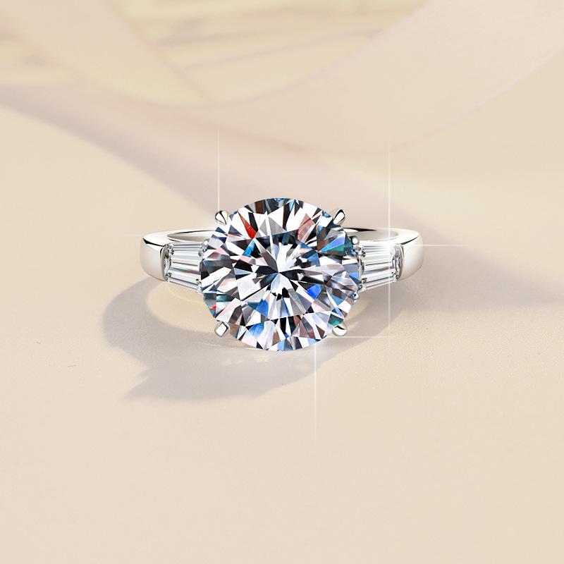 S925 Sterling Silver Pigeon Egg Ring Synthetic Moissanite Ring 5Carat-180(35%)