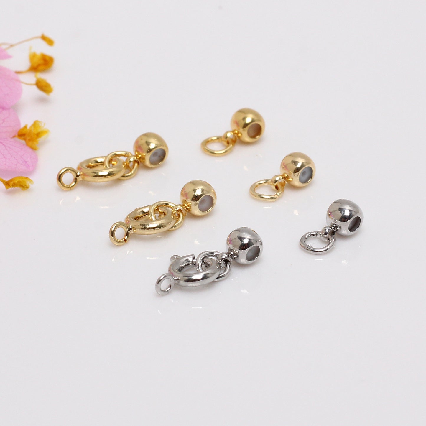 Silica Gel Adjusts Positioning Beads For Jewelry DIY，Covered By 14/18K Real Gold Or Silver