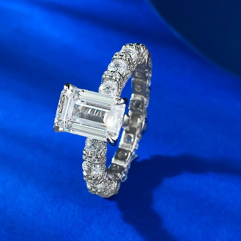 S925 Sterling Silver Grandma Cut Rock Sugar Ring 6*9mm 6A Cubic Zirconia Ring-368(35%)