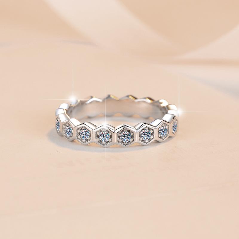 S925 Sterling Silver Full Band Ring 6A Cubic Zirconia Ring-564(35%)